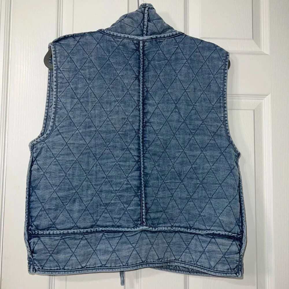 Entro Women's Denim Quilted Vest Size L - Picture 5 of 8